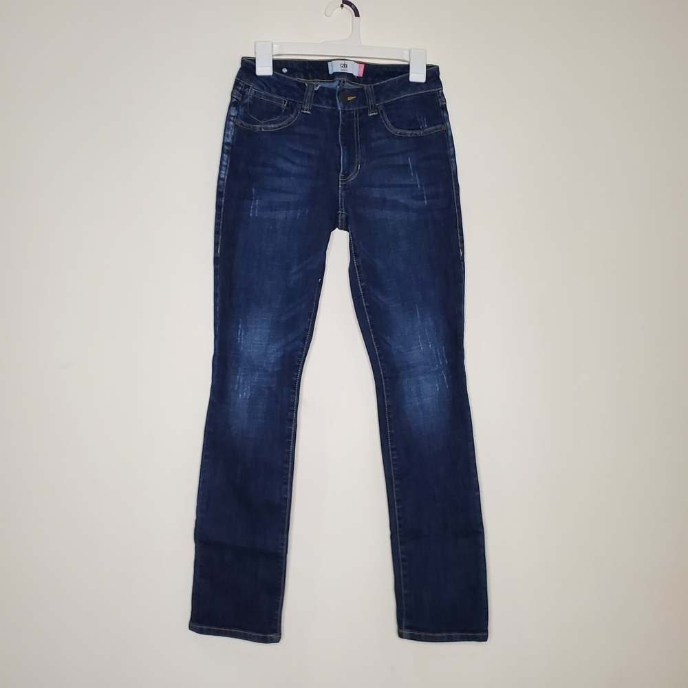 CAbi Women's Distressed High Straight Leg Jeans Size 2